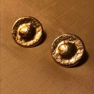 Gold Tone Textured Earrings